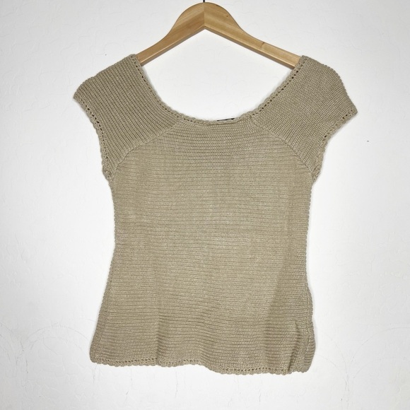 Vintage Y2K No Boundaries 2000’s Knit Cap Sleeve Open Front Tie Bow babydoll Top - Picture 3 of 7